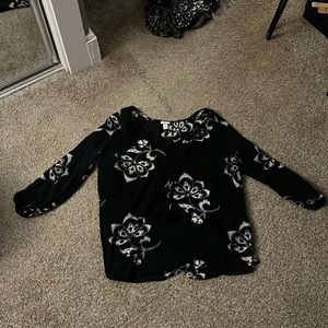 Black and White Blouse